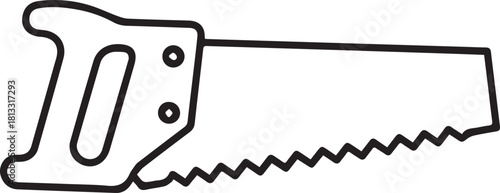 Hand saw tool illustration ready for your creative projects, DIY woodworking, carpentry equipment, construction materials, home improvement and professional designs