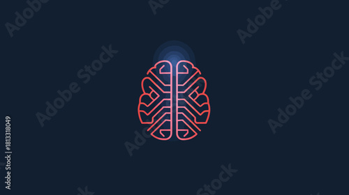 Abstract brain icon conceptual design for technology and intelligence