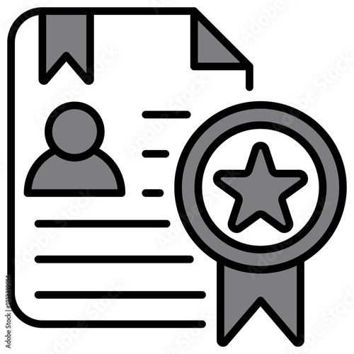 Certification Grey Icon Illustration