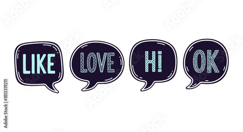 Digital Communication Bubbles: Like, Love, Hi, OK