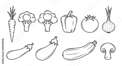 Hand drawn vegetables isolated on white background in sketch style vector