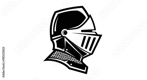 A stylized black and white line drawing of an ornate Egyptian scarab beetle.