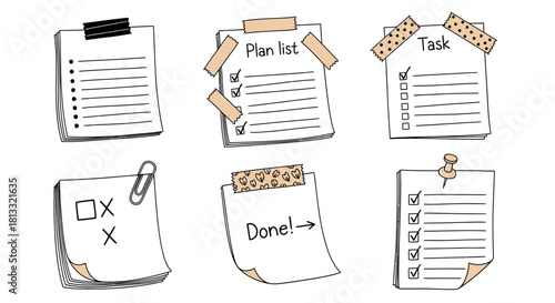 Checklist planner notes tasks to do list reminders schedule organization stationery office supplies memo pads