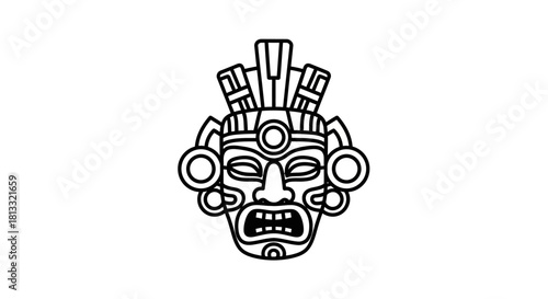 A stylized black and white line drawing of an ornate Egyptian scarab beetle.