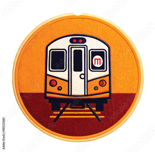 Modern subway train illustration with retro charm, perfect for transportation, city life, and urban adventure themed designs that evoke travel and energy