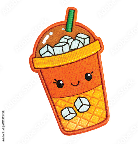 Delightful iced drink character art, perfect for summer promotions, cheerful designs, and playful branding projects that need a touch of fun and whimsy