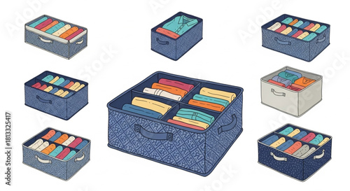 Organize your wardrobe with these stylish storage containers, perfect for tidying up clothes and accessories in a modern, efficient way for a clutter-free life