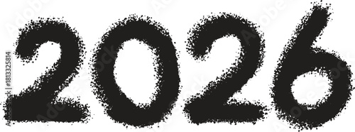 Grunge Style 2026 Number Text