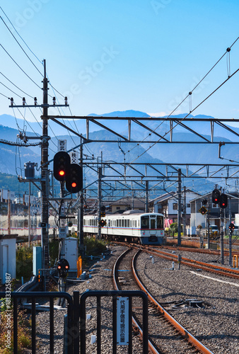 Japanese Train in the Mountains of Chichibu