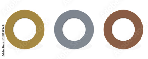 Washer Icon with Gold, Gray, and Brown Rings