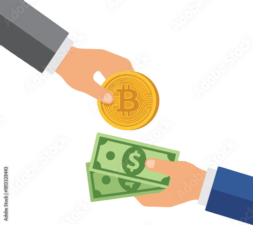 Bitcoin and Fiat Currency Exchange Transaction