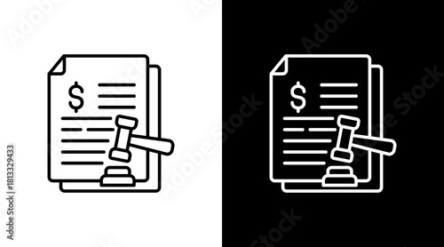 Regulatory Penalties White Icon Set Design