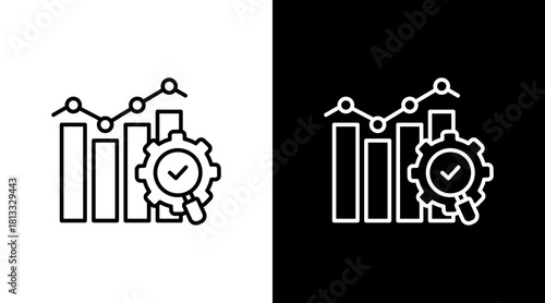 Market Correction White Icon Set Design