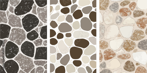 다양한 색상의 타일 패턴으로 구성된 돌 모양의 배경 디자인