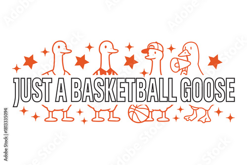 Just a Basketball Goose Funny Sports T-Shirt - Goose Basketball Player Tee