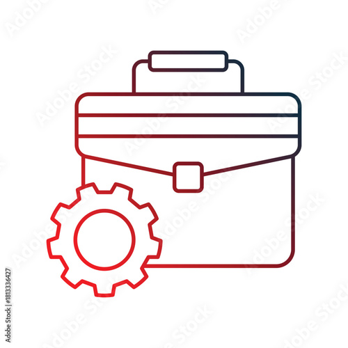 Business Management icon with white background vector stock illustration