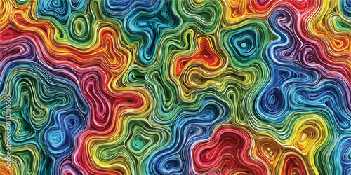 다채로운 색상의 물결치는 추상적인 패턴으로 이루어진 배경