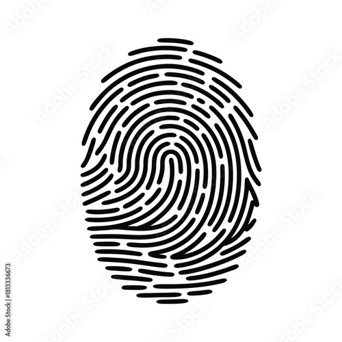 Digital Identity Fingerprint Vector Design, Human Fingerprint Texture for Identification