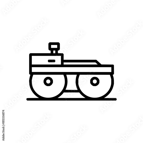 Road roller construction equipment vehicle machinery engineering industrial transport infrastructure machine icon