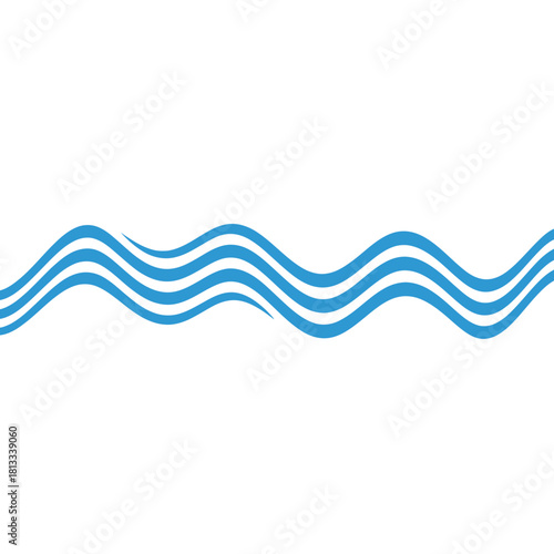 Blue Wavy Lines Ocean Water Pattern Seamless Repeat Background Design Element