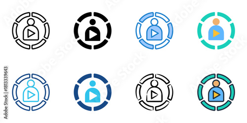 Status update icon set multiple style collection 
