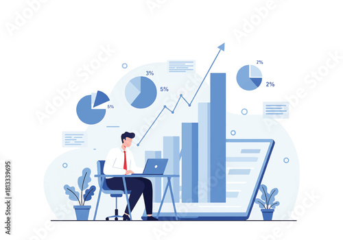Business Analytics and Financial Growth Illustrated Concept
