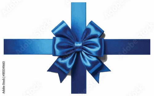 Elegant royal blue ribbon bow for luxurious gift wrap and celebratory designs adds a touch of sophistication to your creative projects