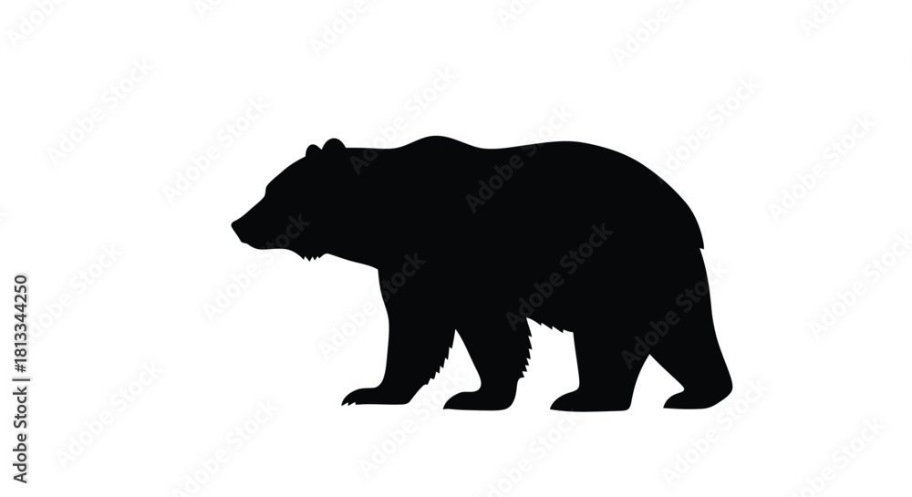 Fototapeta premium Black Bear Silhouette Vector Illustration