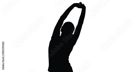 Abstract geometric composition with dynamic lines and shapes in a striking silhouette