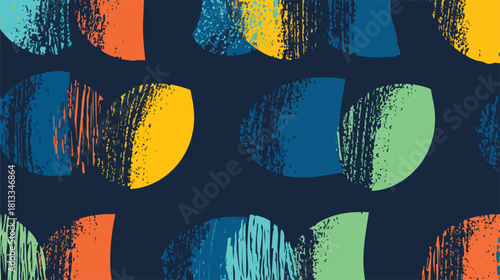 다크 네이비 배경에 붓 터치 질감의 추상적인 타원형 패턴 디자인