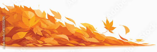 가을 바람에 흩날리는 단풍잎들의 아름다운 벡터 일러스트레이션