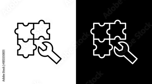 Collaboration Tools White Icon Set Design