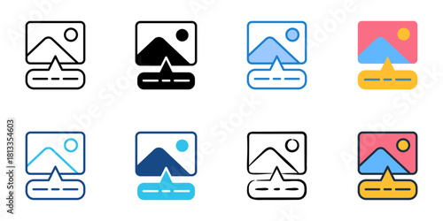 Caption icon set multiple style collection 
