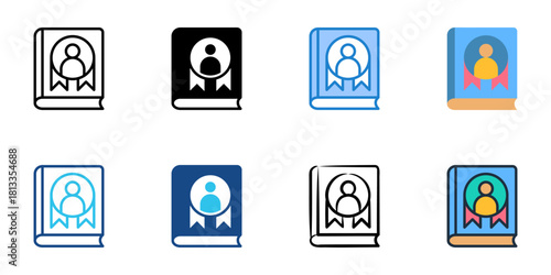 Bio icon set multiple style collection 
