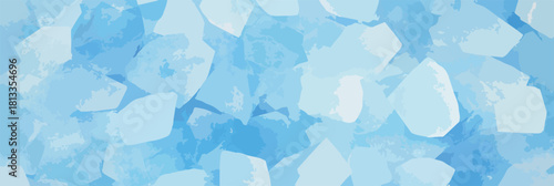 차가운 얼음 조각들이 겹쳐진 추상적인 파란색 배경