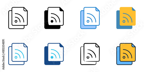 Feed icon set multiple style collection 
