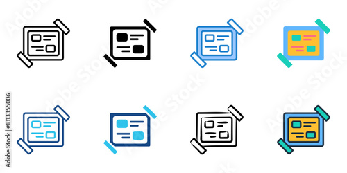 Wall icon set multiple style collection 
