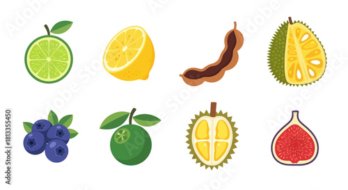 Assortment of fresh fruits citrus berries and tropical delights