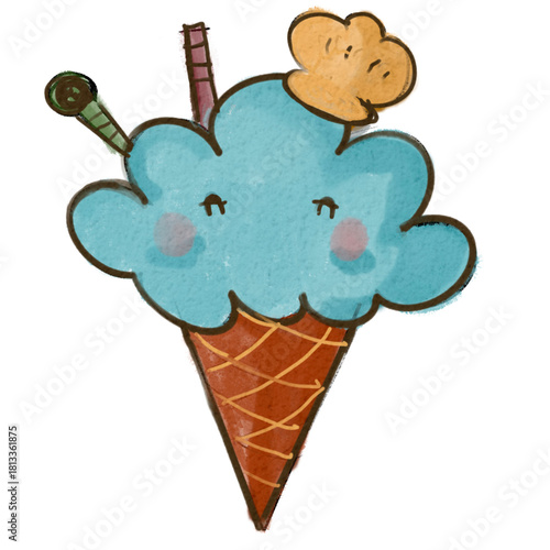 cute cloud icecream so tasty
