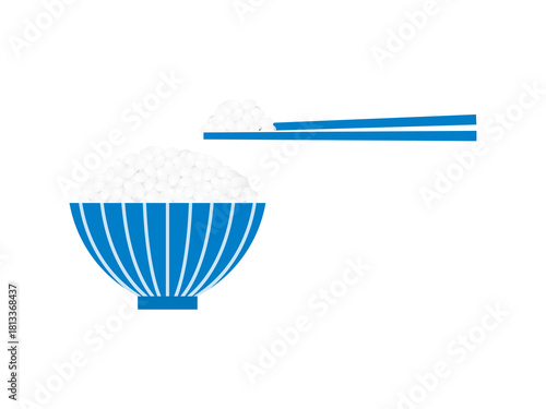 箸でご飯を食べるアイコン