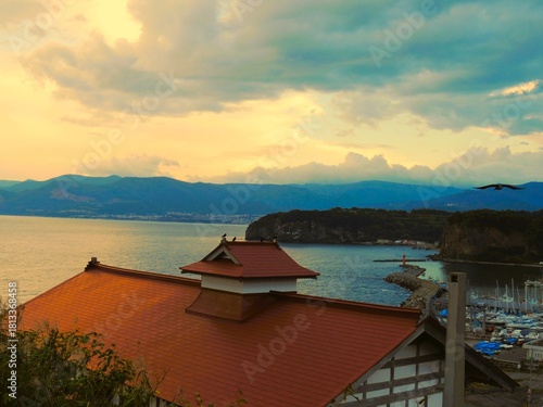 夕暮れの小樽祝津の風景