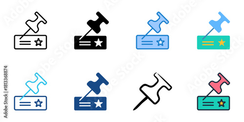 Pin icon set multiple style collection 
