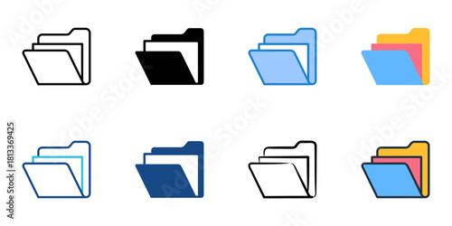 Archive icon set multiple style collection 
