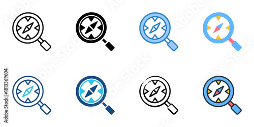 Explore icon set multiple style collection 
