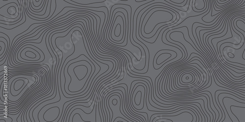 Minimal dark topographic contour pattern with smooth flowing lines, abstract terrain waves, modern geometric background, seamless design ideal for wallpapers, branding, posters, and digital graphics.