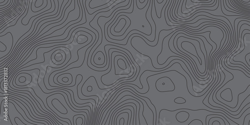 Minimal dark topographic contour pattern with smooth flowing lines, abstract terrain waves, modern geometric background, seamless design ideal for wallpapers, branding, posters, and digital graphics.