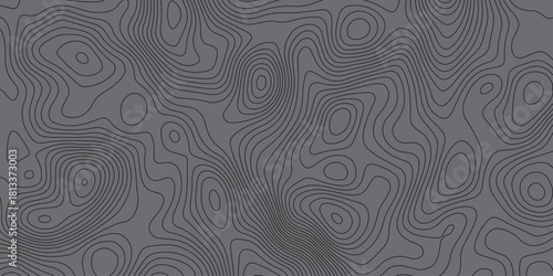 Minimal dark topographic contour pattern with smooth flowing lines, abstract terrain waves, modern geometric background, seamless design ideal for wallpapers, branding, posters, and digital graphics.
