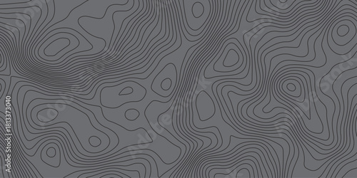 Minimal dark topographic contour pattern with smooth flowing lines, abstract terrain waves, modern geometric background, seamless design ideal for wallpapers, branding, posters, and digital graphics.