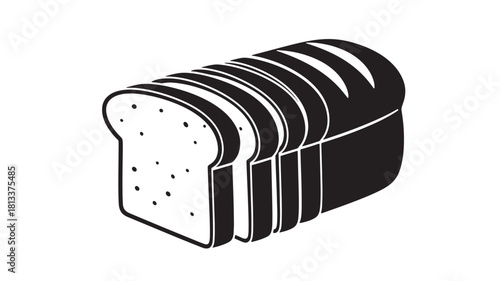 Sliced Bread Loaf on White Background