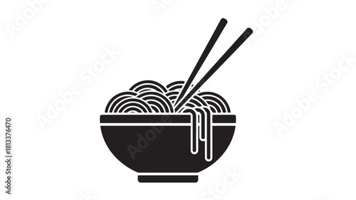 Noodle Bowl with Chopsticks